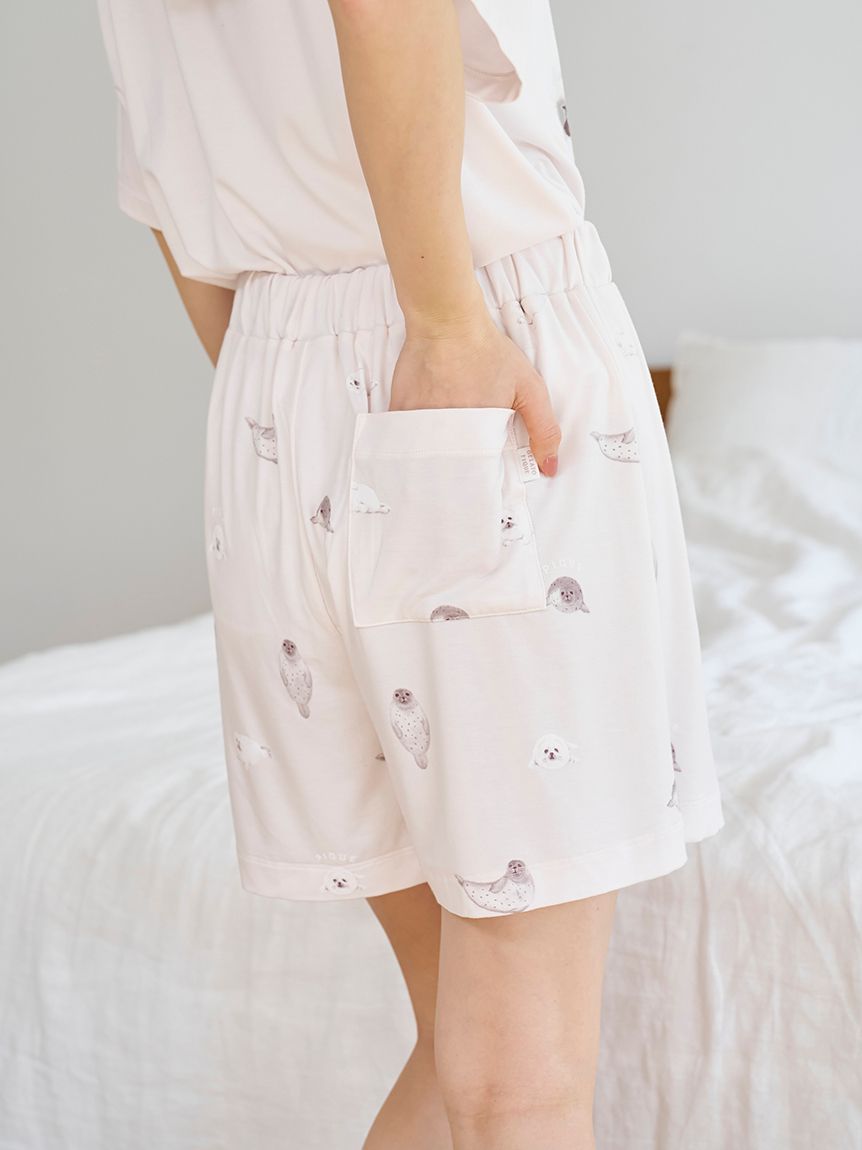接触冷感】あざらし柄ショートパンツ(ショートパンツ)|ルーム 接触冷感】あざらし柄ショートパンツ(ショートパンツ)|ルーム
