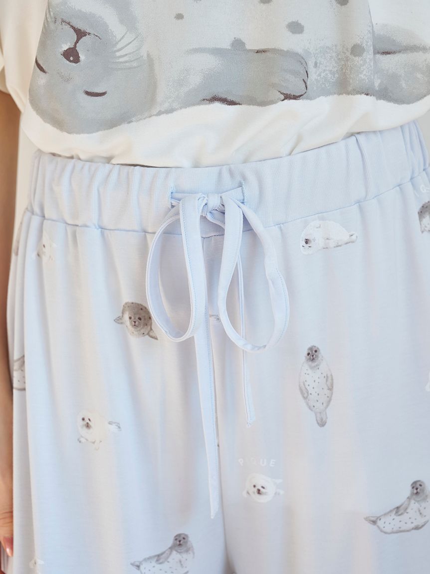 新品♡ ジェラートピケ ジェラピケ 【接触冷感】あざらし柄ロングパンツ　アザラシ 接触冷感】あざらし柄ロングパンツ(ロングパンツ)｜ルームウェア