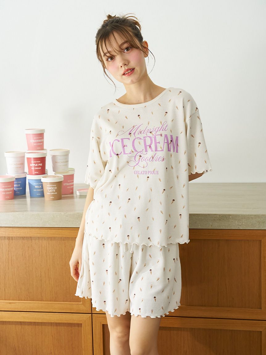 新品 ジェラートピケ くま スイカ柄 Tシャツ ショートパンツ