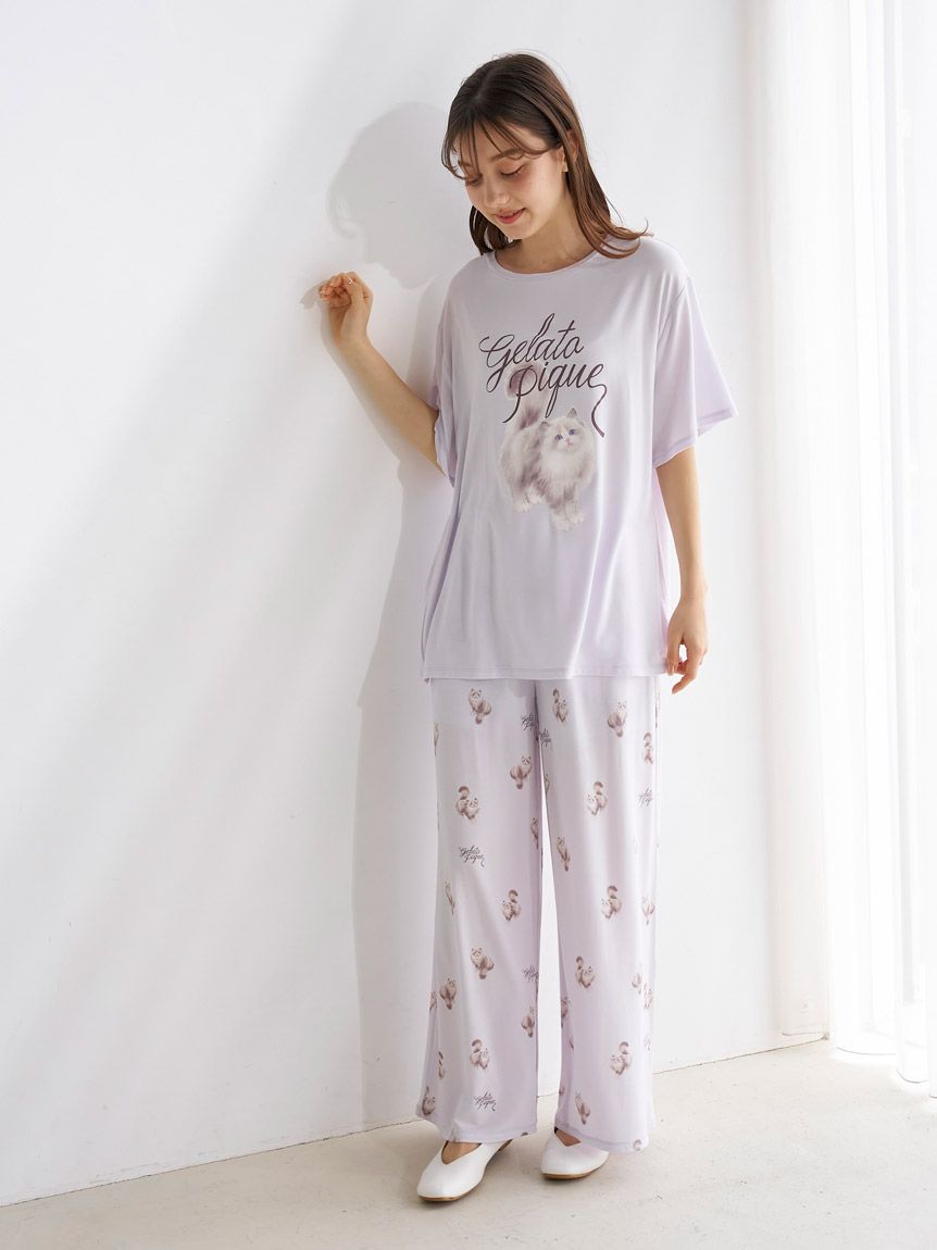 CAT柄ロングパンツ(ロングパンツ)｜ルームウェア・パジャマ通販