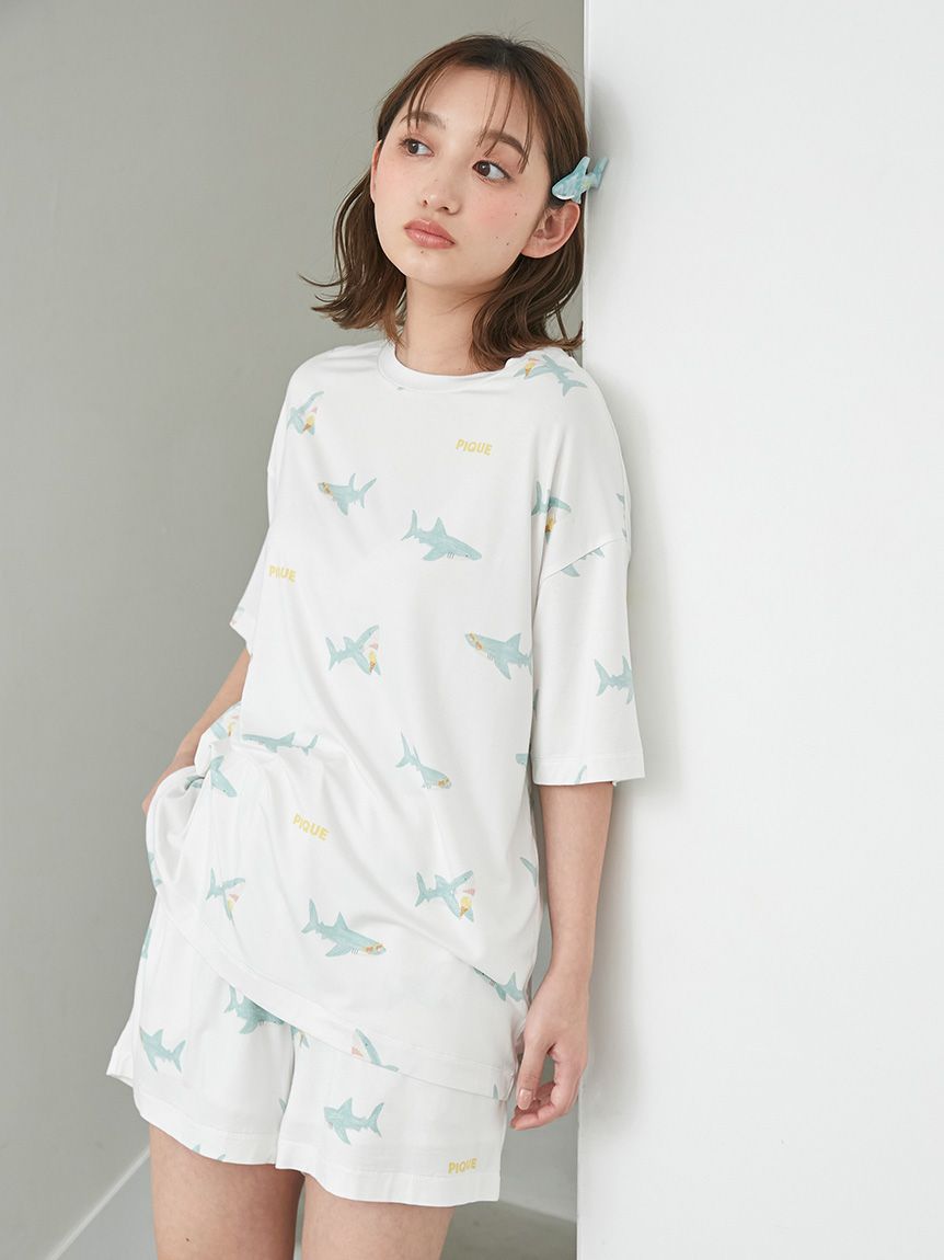 gelato pique - ジェラートピケ シャーク柄Tシャツ&ショート