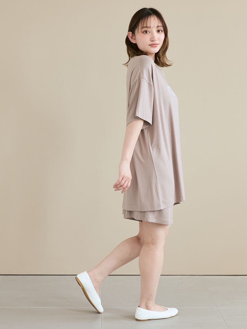 接触冷感】カラーレーヨンロゴショートパンツ(ショートパンツ)｜ルーム