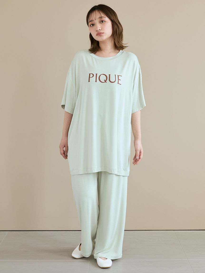 レーヨンロゴロンT&ロングパンツ ラッピング済み】【接触冷感】レーヨンロゴロンT&8分丈パンツSET