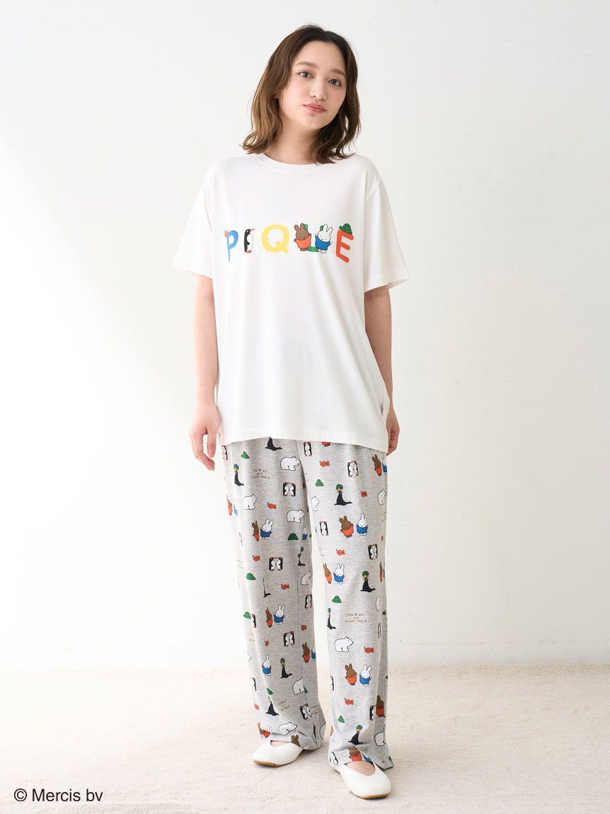 ジェラートピケ 接触冷感 Dick Bruna Tシャツ ピンク ミッフィー Dick Bruna】【接触冷感】総柄ロングパンツ(ロングパンツ