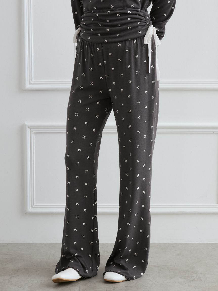 HALLOWEEN】針抜きリボン柄ロングパンツ(ロングパンツ)｜ルーム