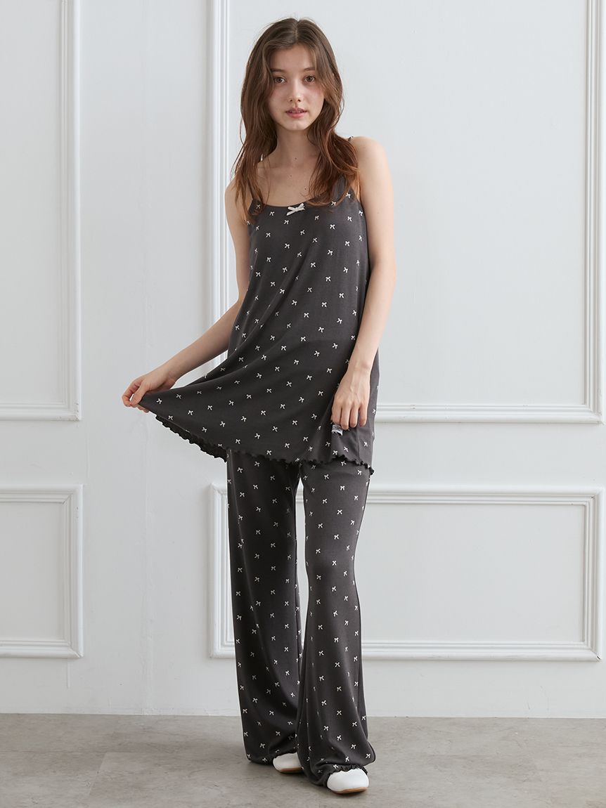 h*a様 紙袋付‼️ジェラートピケ　上下セットアップ　Tシャツ&ロングパンツ　冷 HALLOWEEN】CAT総柄ロングパンツ(ロングパンツ)｜ルームウェア