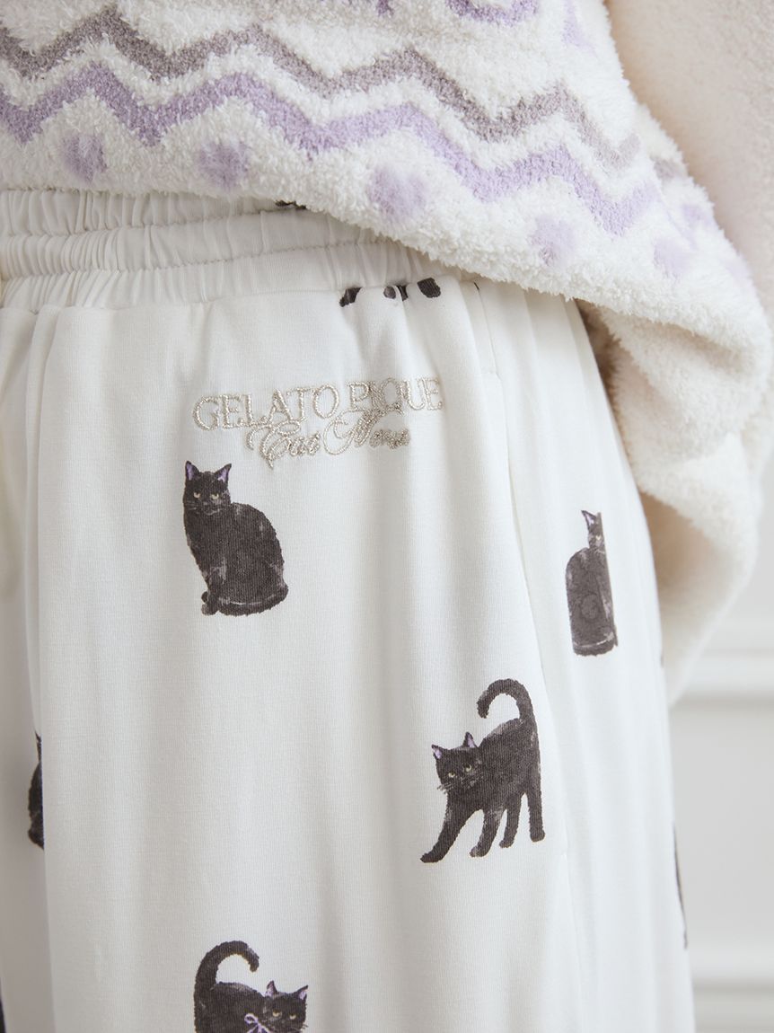 gelato pique 猫ジャガード総柄プルオーバー&ロングパンツ ラッピング済み】シーズージャガードプルオーバー&ロングパンツ