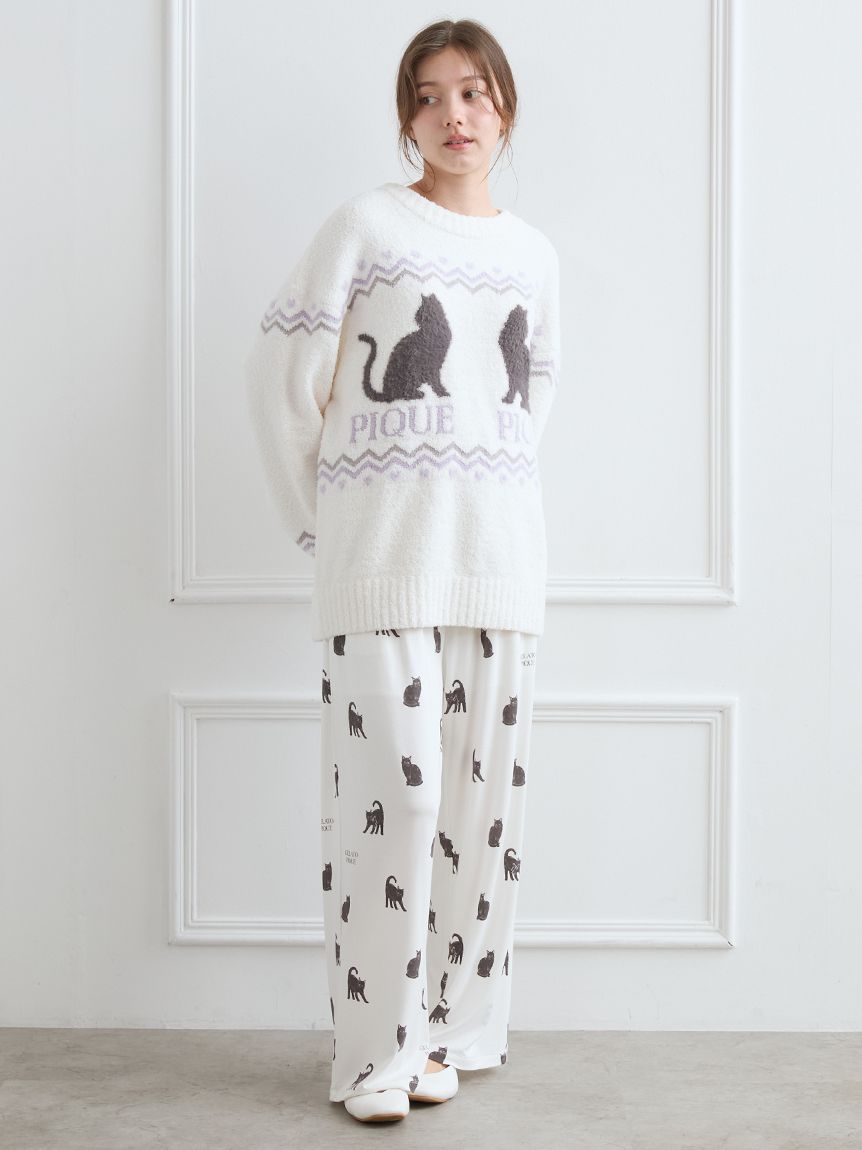 ジェラートピケ パンダ柄ロンT&ロングパンツ　上下セット ジェラートピケ パンダ柄ロンT&ロングパンツ 上下セット