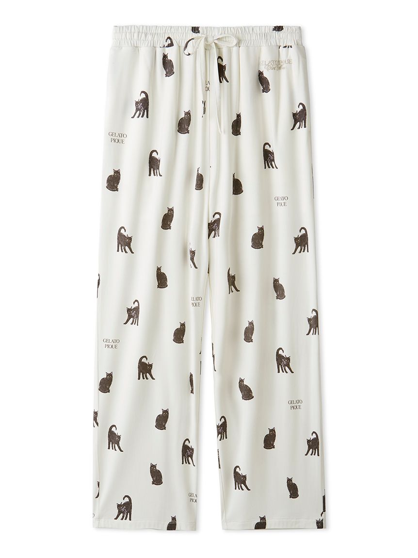 CAT総柄ロングパンツ(ロングパンツ)｜ルームウェア・パジャマ通販の