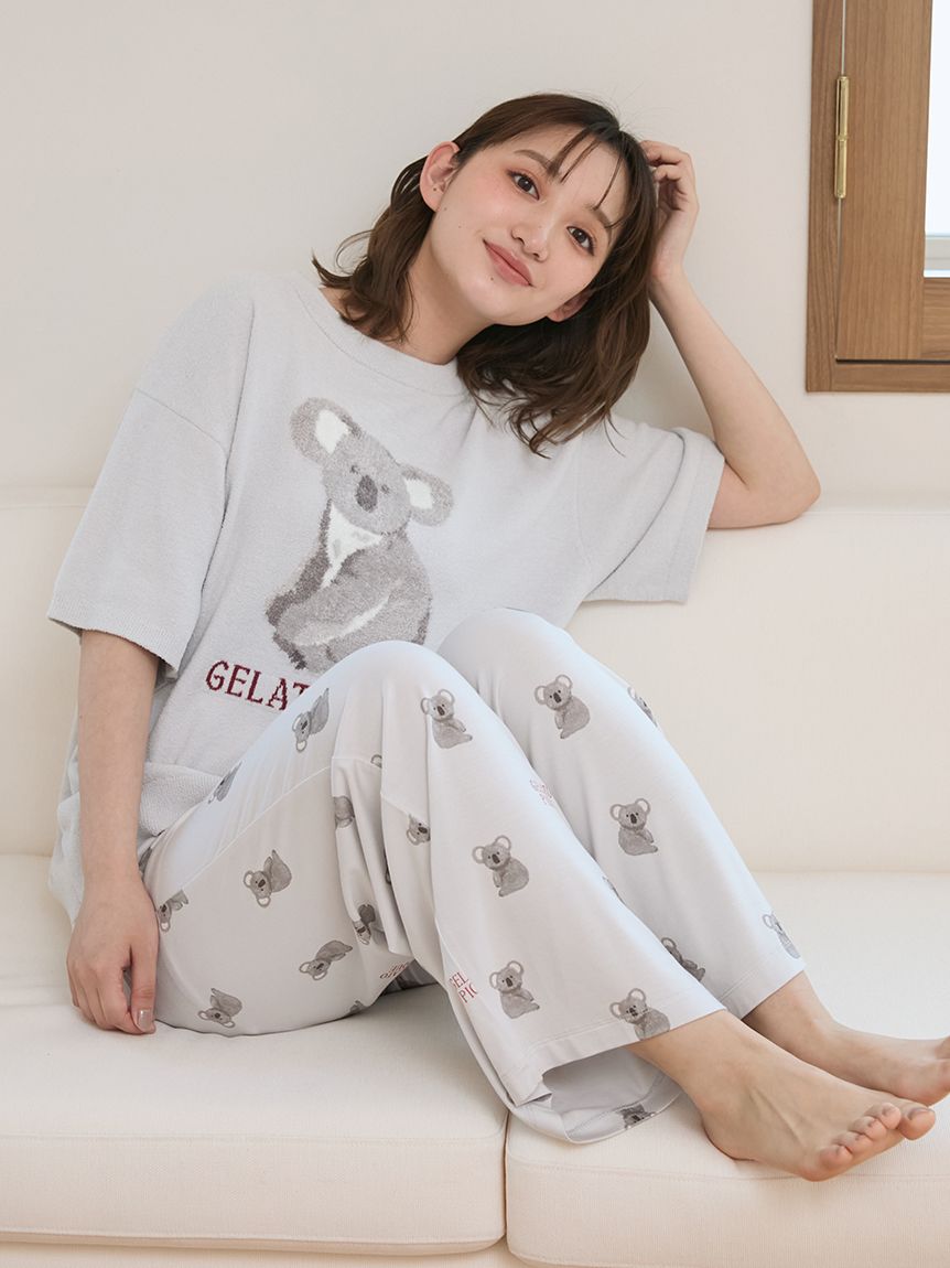 専用⭐︎新品 ジェラートピケ コアラワンポイントTシャツ&コアラロングパンツ 接触冷感】コアラ柄ロングパンツ(ロングパンツ)｜ルームウェア