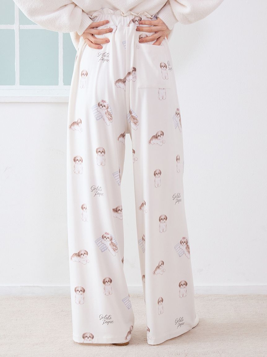 シーズー柄ロングパンツ(ロングパンツ)｜ルームウェア・パジャマ通販の