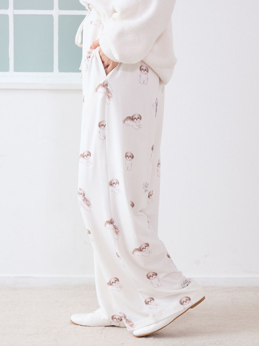 シーズー柄ロングパンツ(ロングパンツ)｜ルームウェア・パジャマ通販の