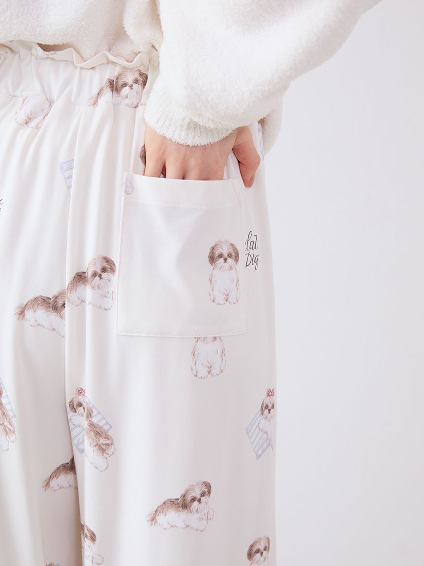 シーズー柄ロングパンツ(ロングパンツ)｜ルームウェア・パジャマ通販の