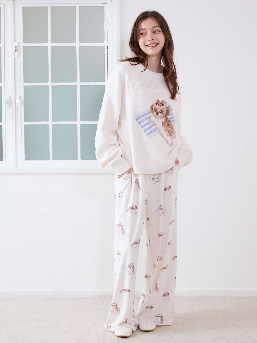 シーズー柄ロングパンツ(ロングパンツ)｜ルームウェア・パジャマ通販の