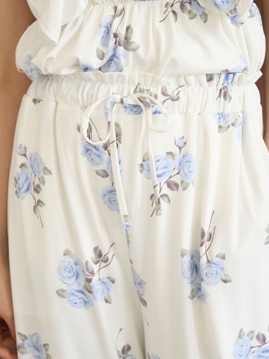 中花柄ロングパンツ(ロングパンツ)｜ルームウェア・パジャマ通販の