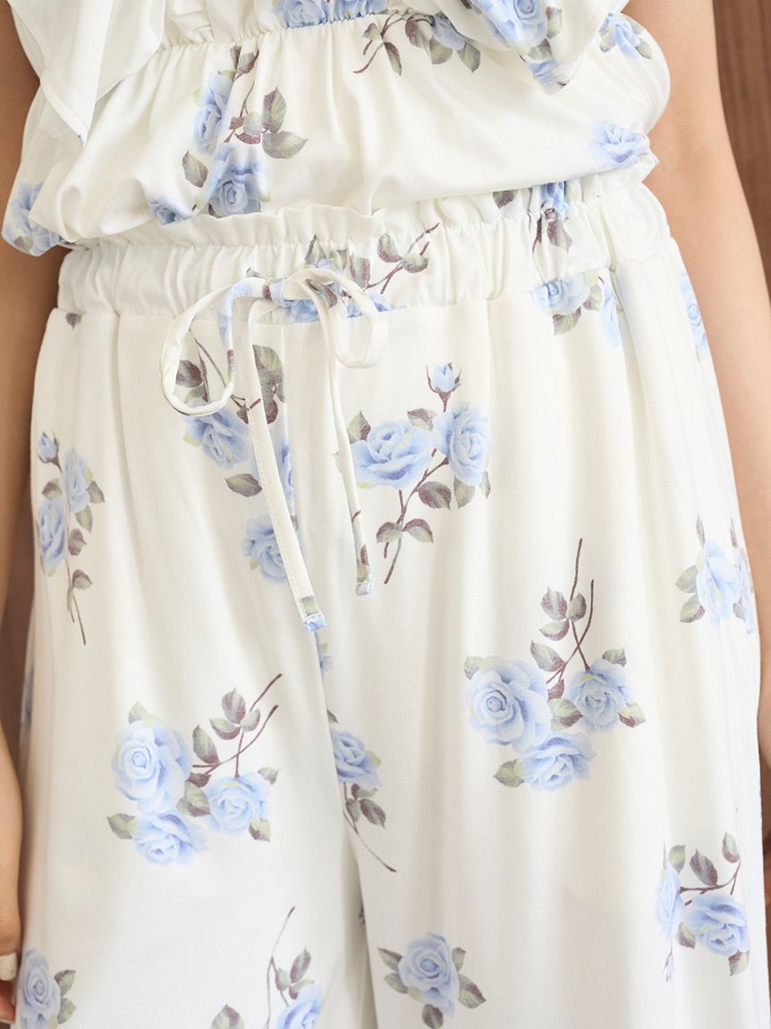 中花柄ロングパンツ(ロングパンツ)｜ルームウェア・パジャマ通販の