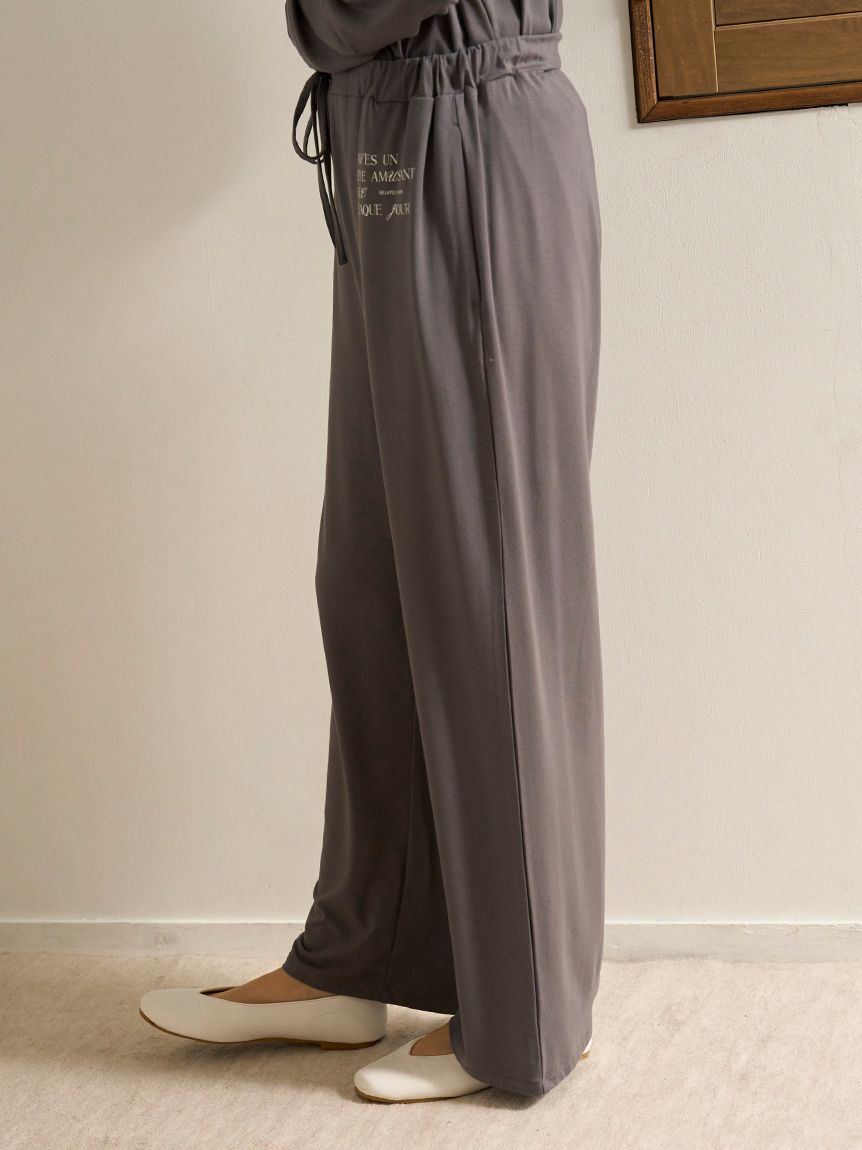 フェミニンレーヨンロゴロングパンツ(ロングパンツ)｜ルーム