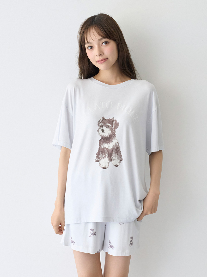 新品 上下 セットアップ MIXモコパーカー ショートパンツ ジェラートピケ MASH SUMMER WEEK限定】シュナウザー柄ショートパンツ(ショート