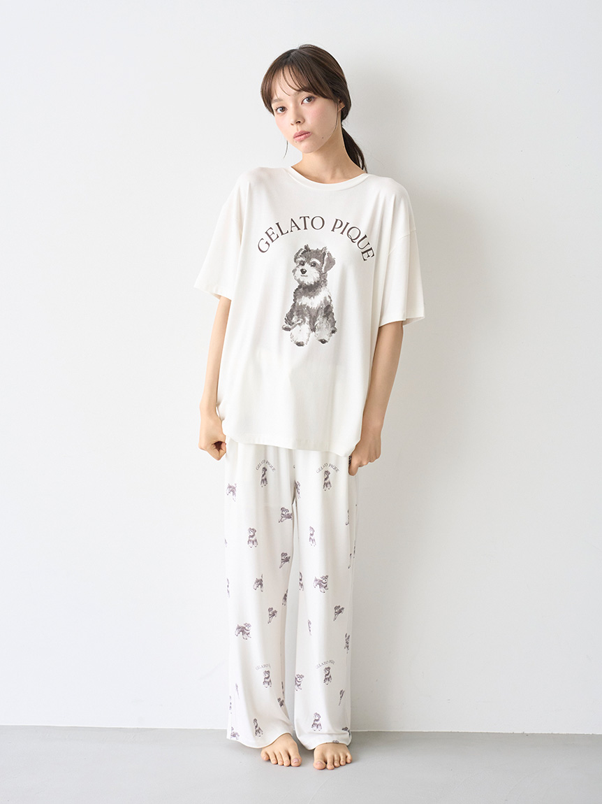 新品ジェラート　チャリティー　Tシャツ&ロングパンツ PEANUTS】SNOOPY×BEAR 総柄ロングパンツ(ロングパンツ)｜ルーム