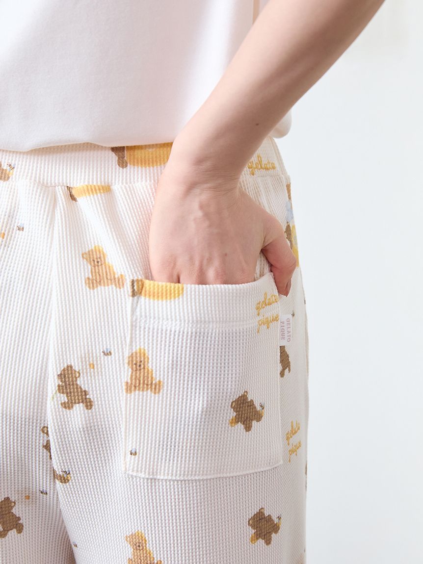 186 （美品）ジェラートピケ ベアブリック ロングパンツ M~L ジェラート ピケのルームウェアを着たベアブリックが登場