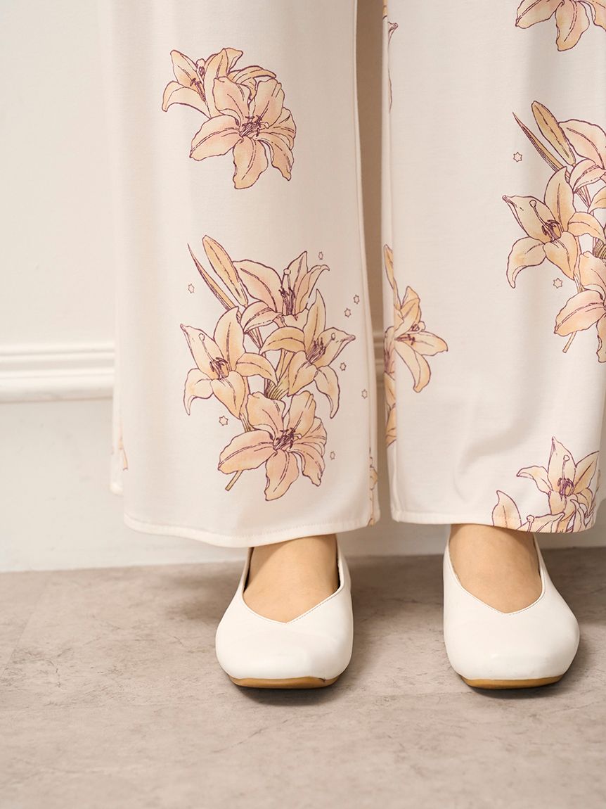 MUCHA】リリー柄ロングパンツ(ロングパンツ)｜ルームウェア・パジャマ