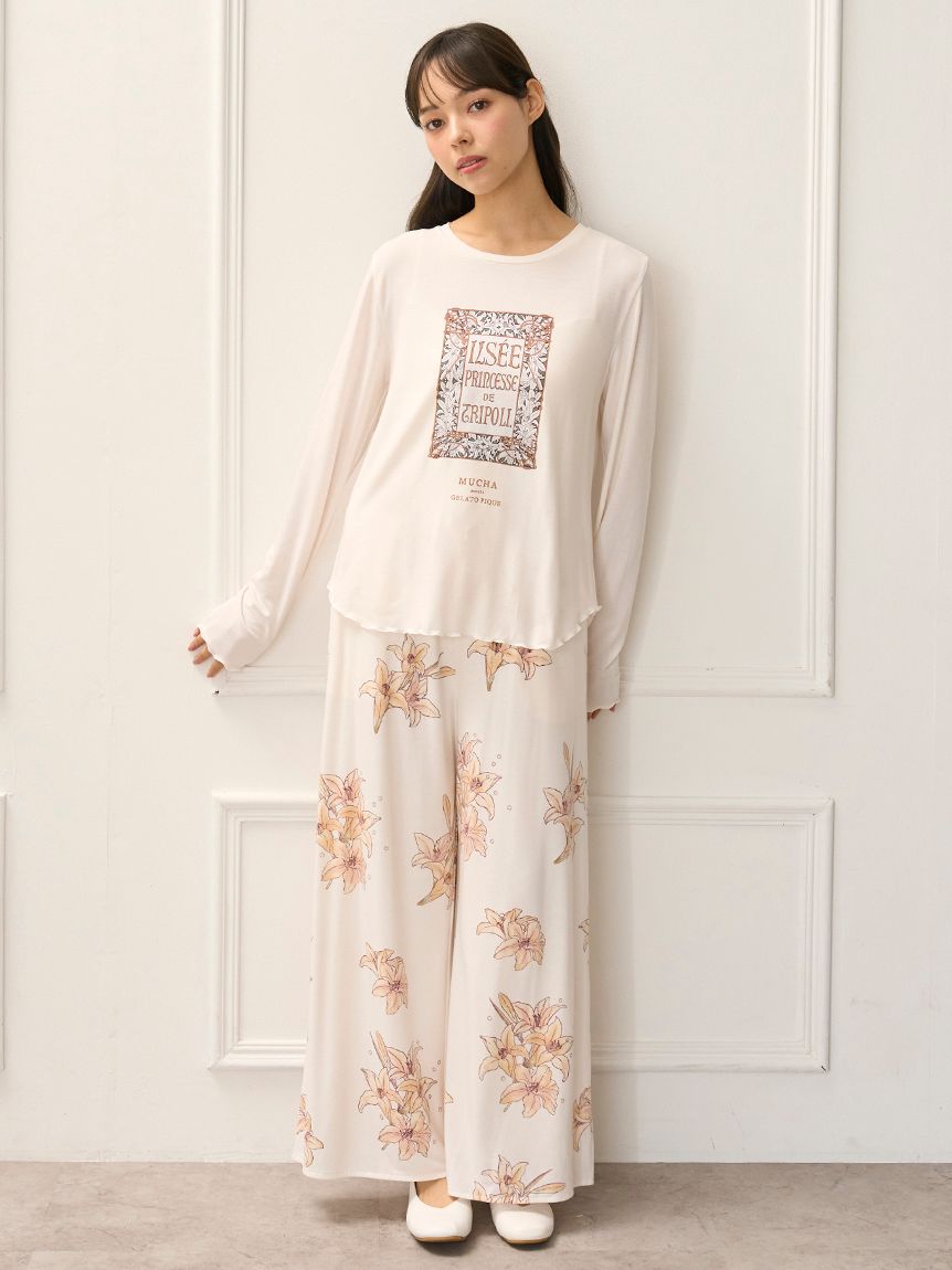 ジェラートピケ ユーカリモチーフシャツ＆ユーカリモチーフ