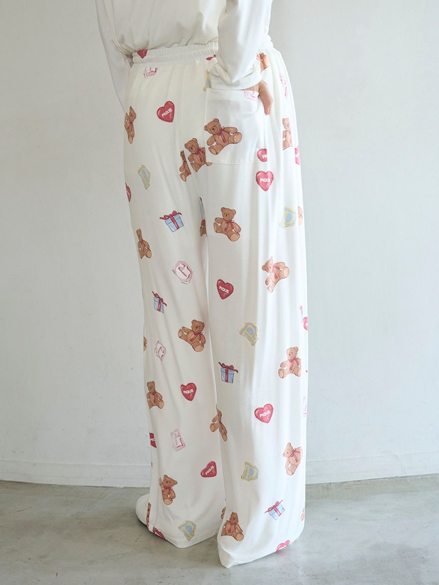 フェイバリット総柄ロングパンツ(ロングパンツ)｜ルームウェア