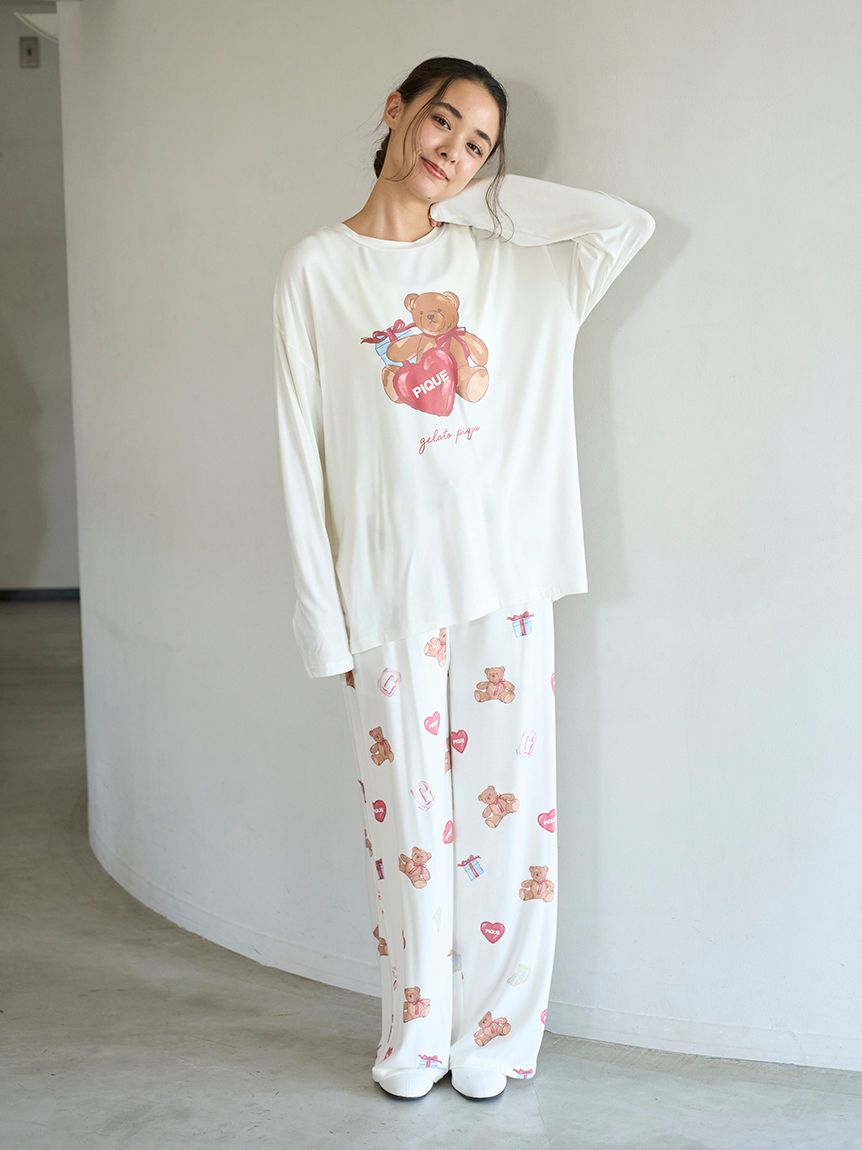 フェイバリット総柄ロングパンツ(ロングパンツ)｜ルームウェア