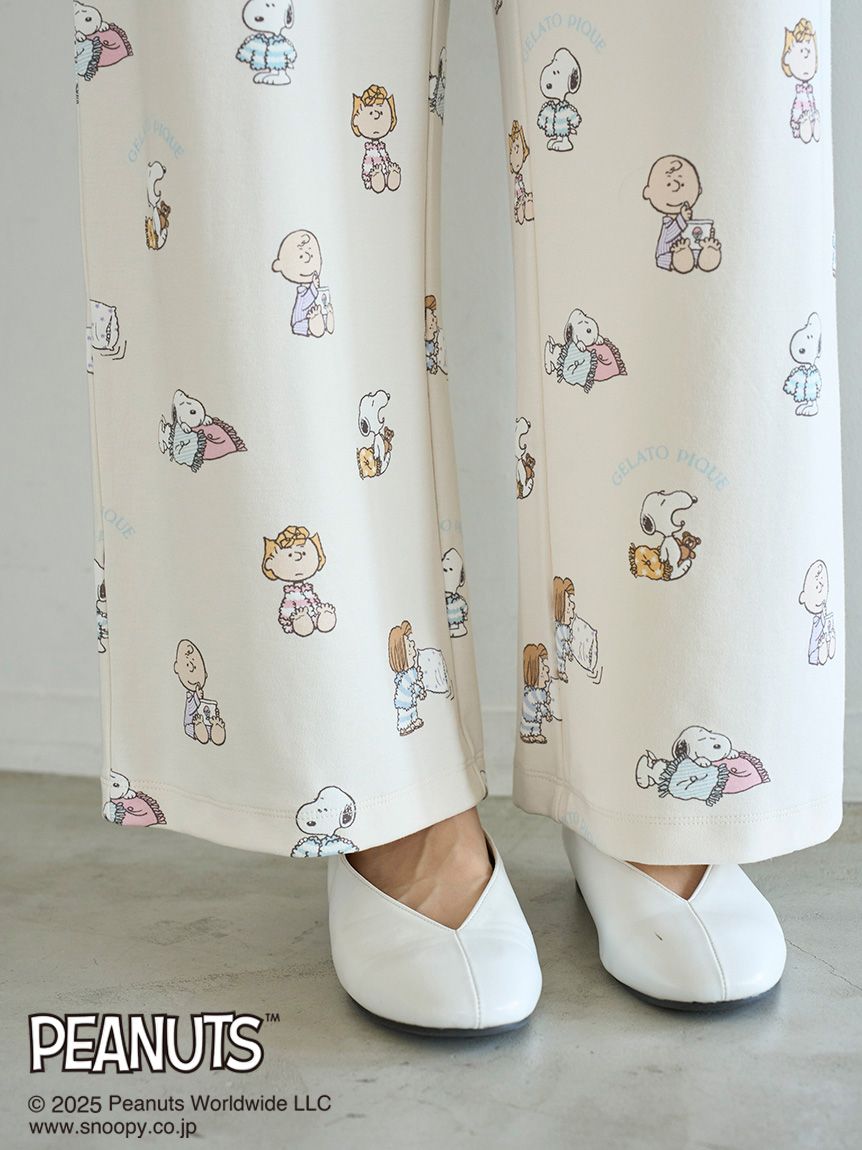 ジェラートピケ　PEANUTS SNOOPY柄ロングパンツ　スヌーピー　ズボン ジェラートピケ PEANUTS SNOOPY柄ロングパンツ スヌーピー