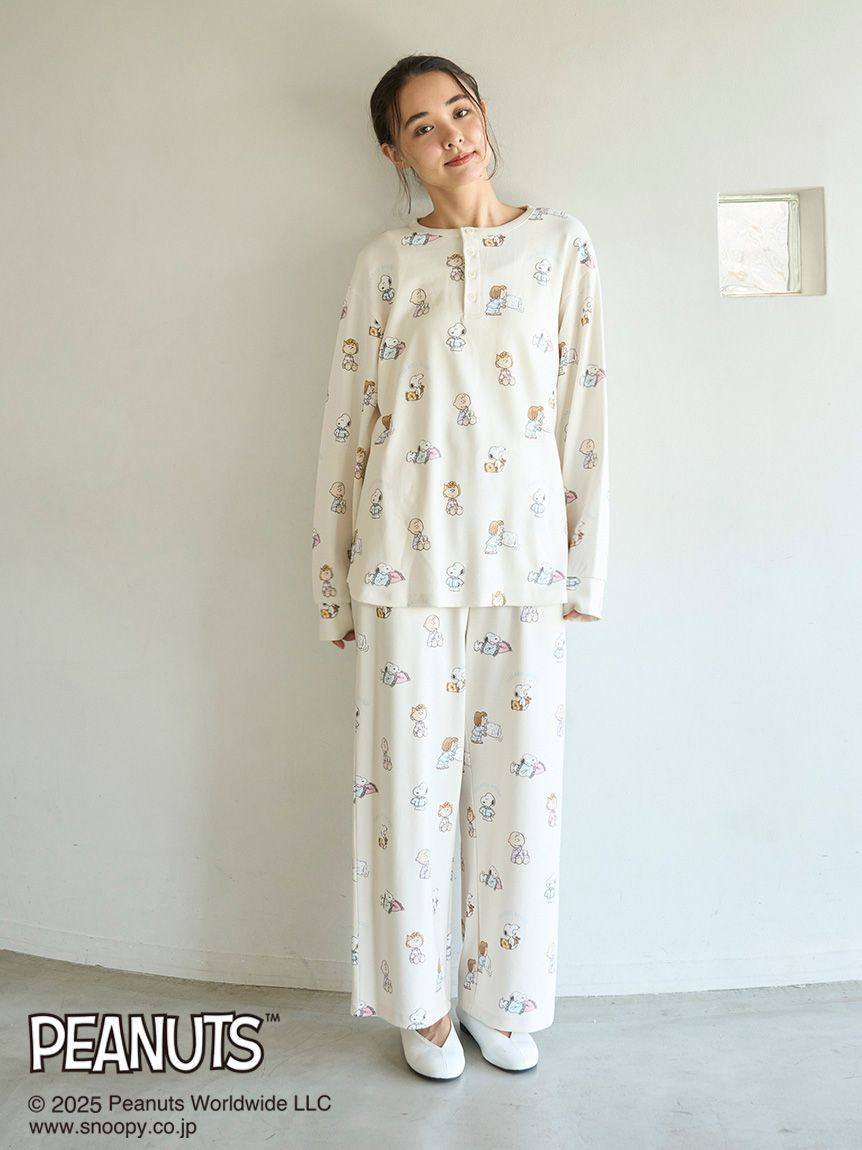 PEANUTS】オリジナルアート 総柄ロングパンツ(ロングパンツ)｜ルーム