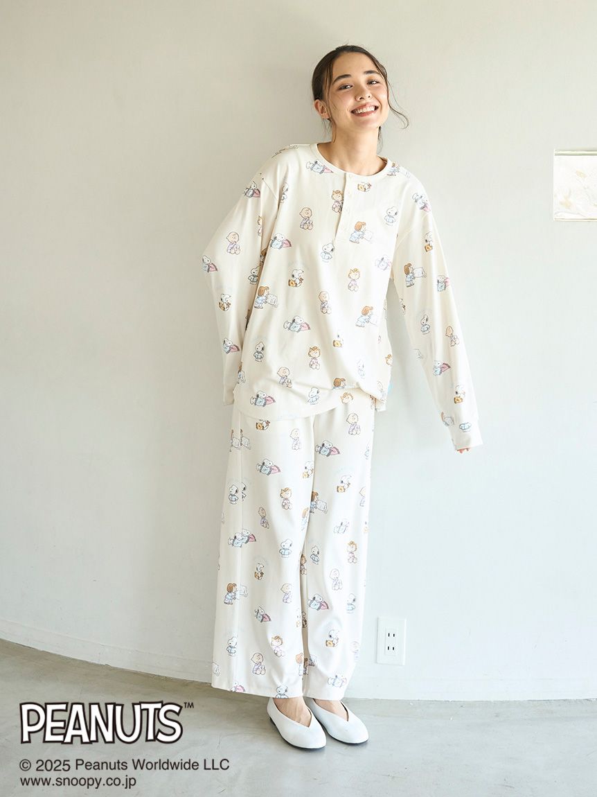 PEANUTS】オリジナルアート 総柄ロングパンツ(ロングパンツ)｜ルーム