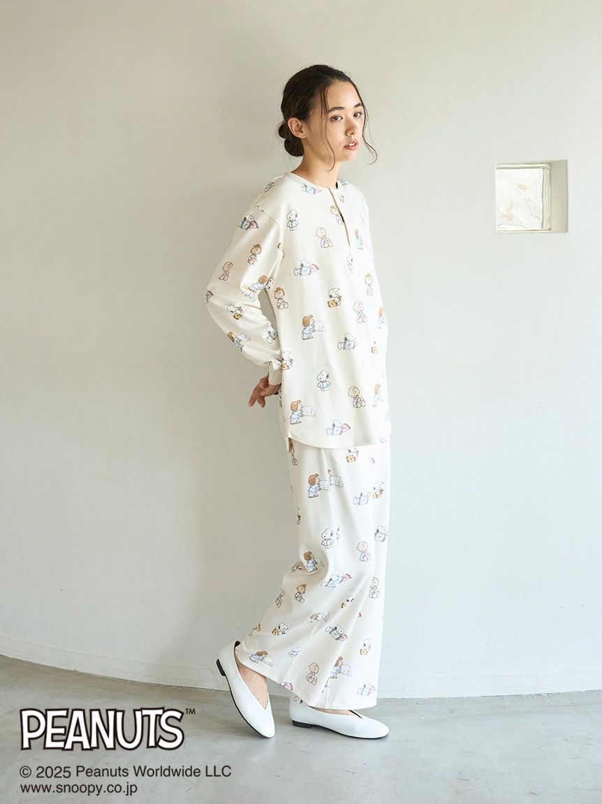 PEANUTS】オリジナルアート 総柄ロングパンツ(ロングパンツ)｜ルーム