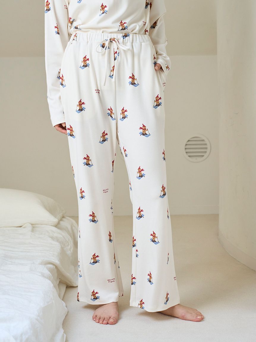 HOLIDAY】スキーベア柄ロングパンツ(ロングパンツ)｜ルームウェア