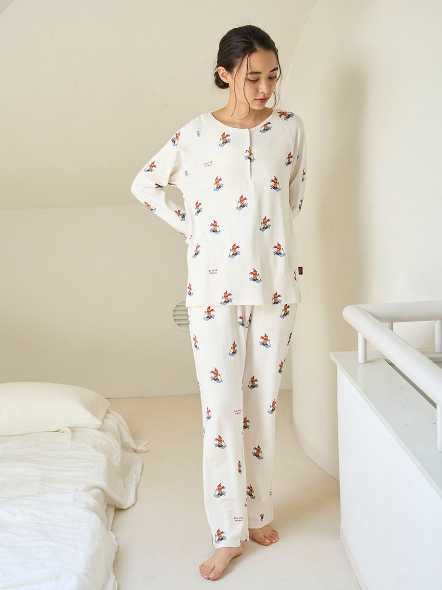 HOLIDAY】スキーベア柄ロングパンツ(ロングパンツ)｜ルームウェア