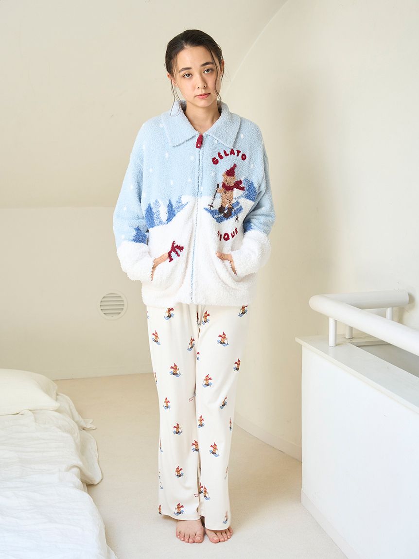 ロンドンシーン　パジャマ SESAME STREET】モチーフJQDプルオーバー&ロングパンツペアセット