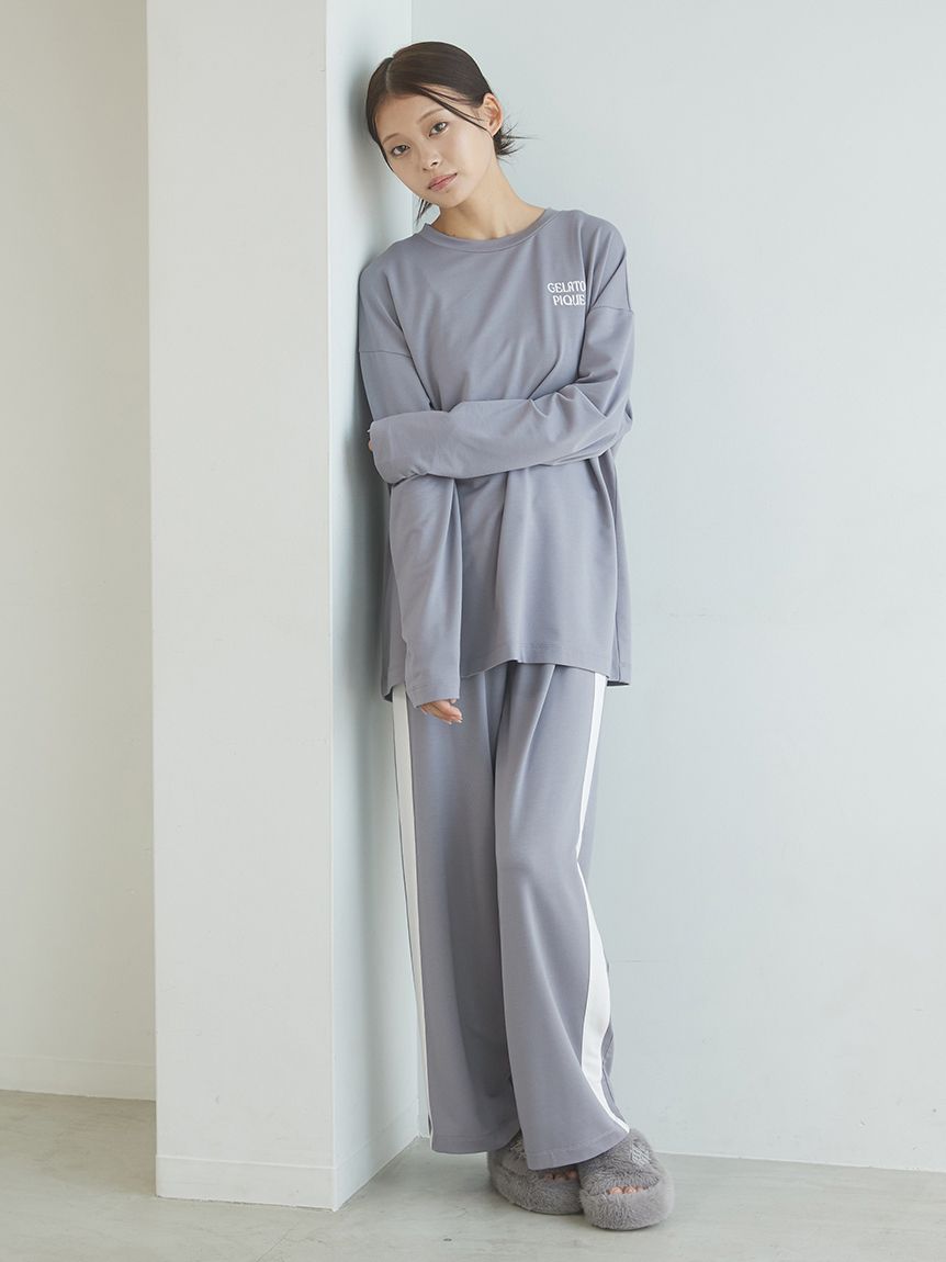 インレイロゴラインロングパンツ(ロングパンツ)｜ルームウェア