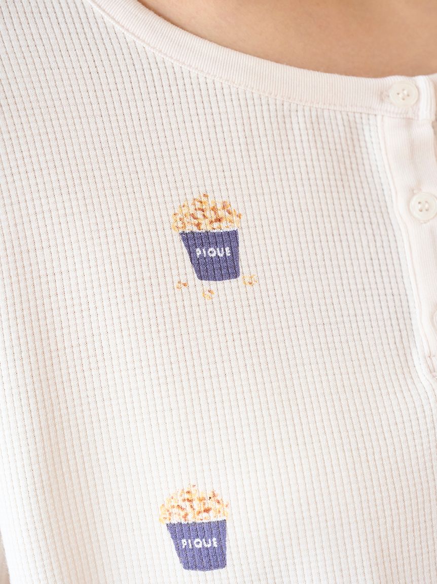 モチーフ3柄ワッフルロングパンツ(ロングパンツ)｜ルームウェア