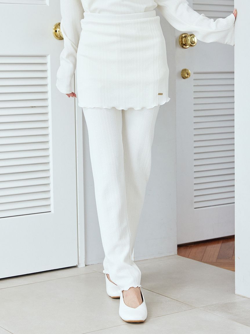 ハートふくれジャガードスカート付きレギンス(レギンス)｜ルームウェア