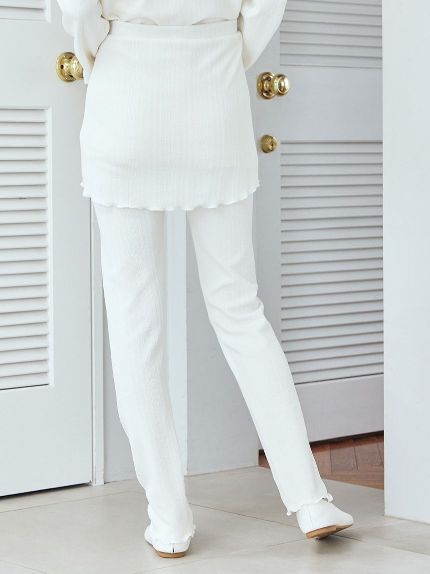 ハートふくれジャガードスカート付きレギンス(レギンス)｜ルームウェア