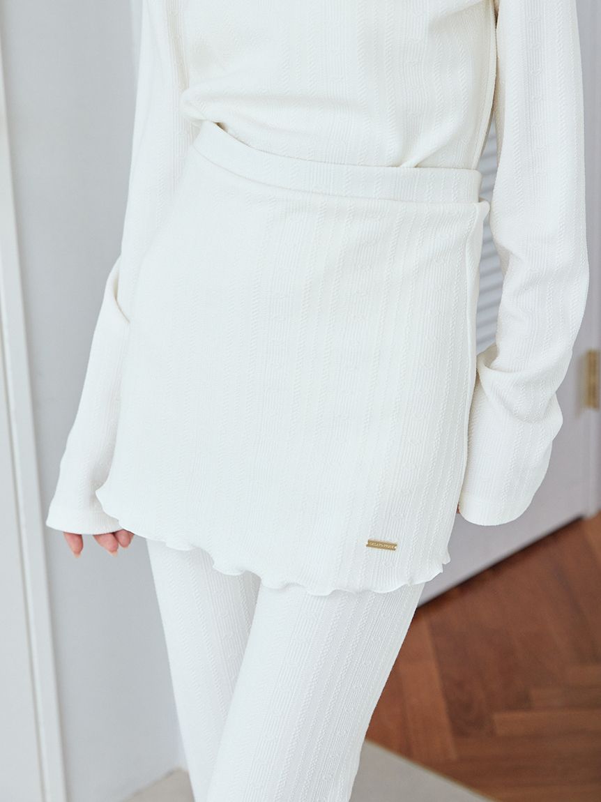 ハートふくれジャガードスカート付きレギンス(レギンス)｜ルームウェア