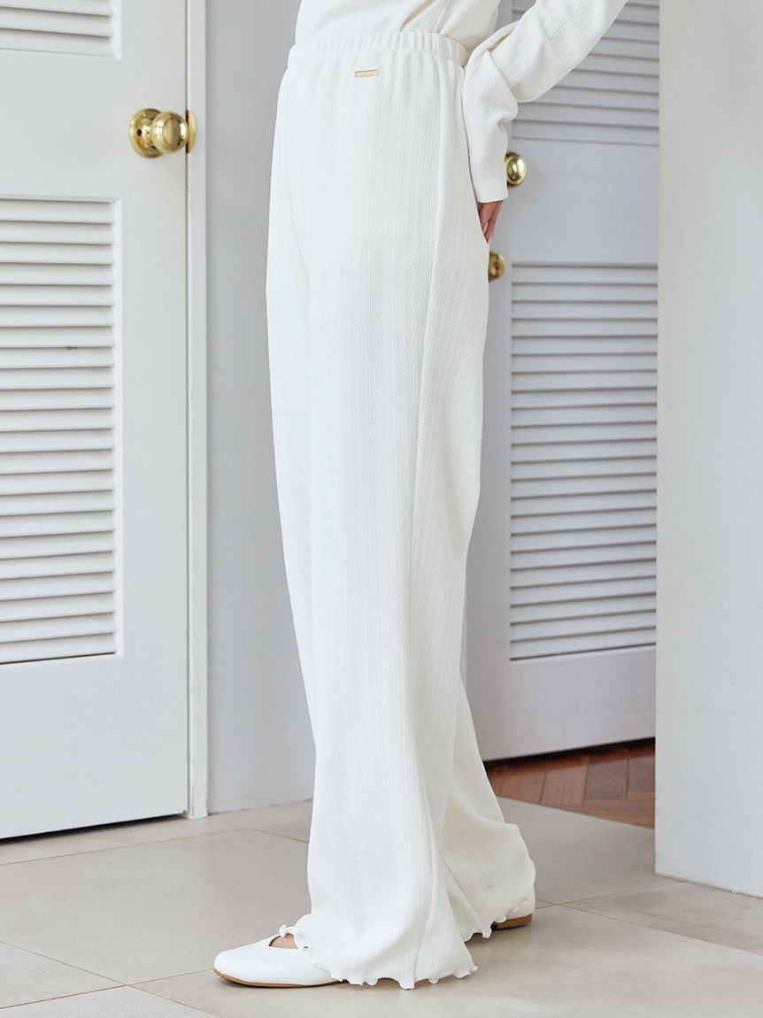 今季新作✩ジェラートピケ✩ ベビモコ✩ハート♡ジャガードロングパンツ BABY】ハート柄ロングパンツ(ロングパンツ)｜ルームウェア