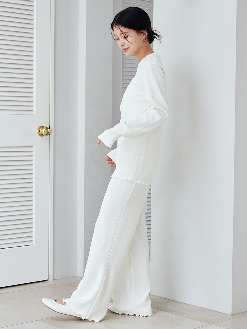 今季新作✩ジェラートピケ✩ ベビモコ✩ハート♡ジャガードロングパンツ BABY】ハート柄ロングパンツ(ロングパンツ)｜ルームウェア