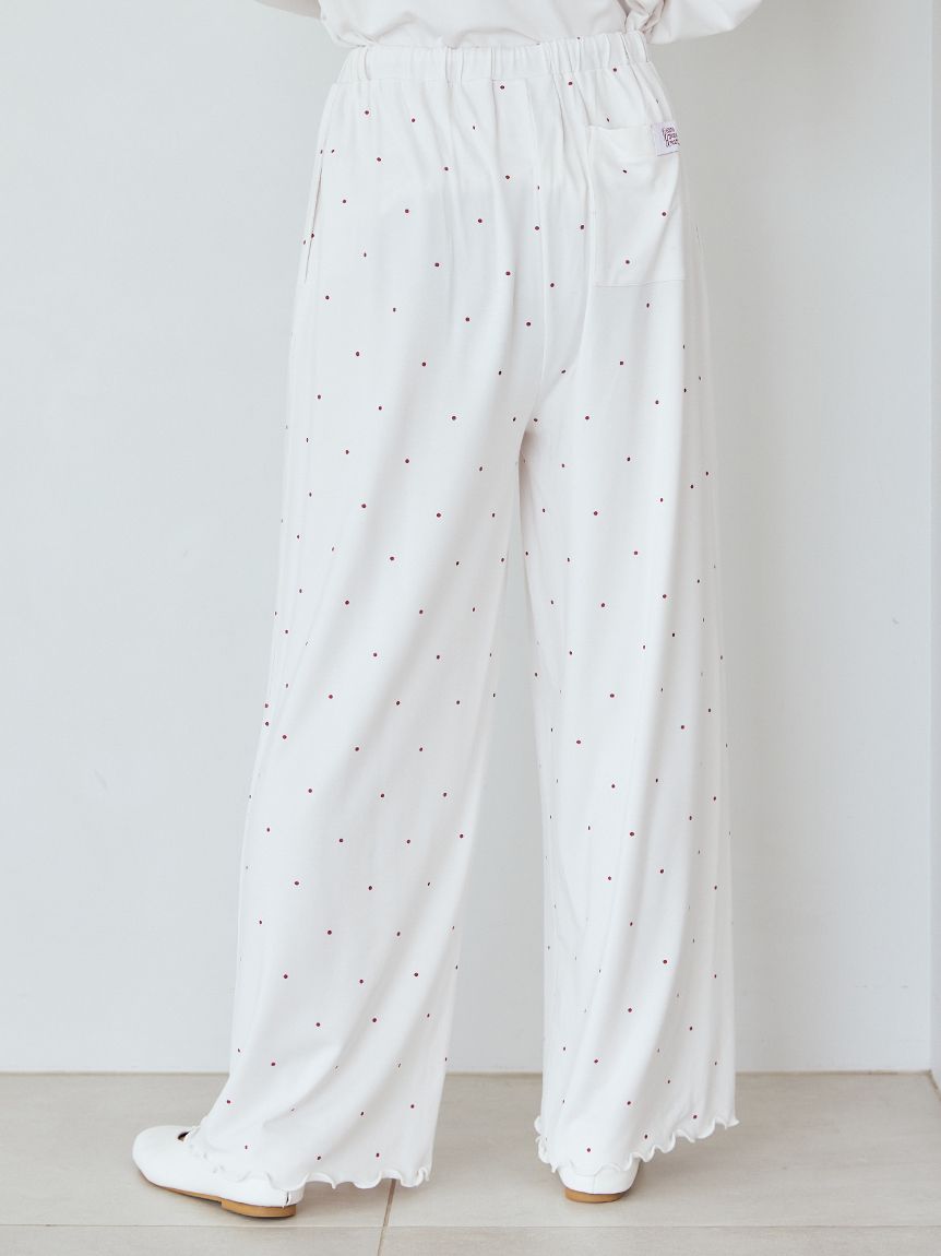 ドット柄ロングパンツ(ロングパンツ)｜ルームウェア・パジャマ通販の