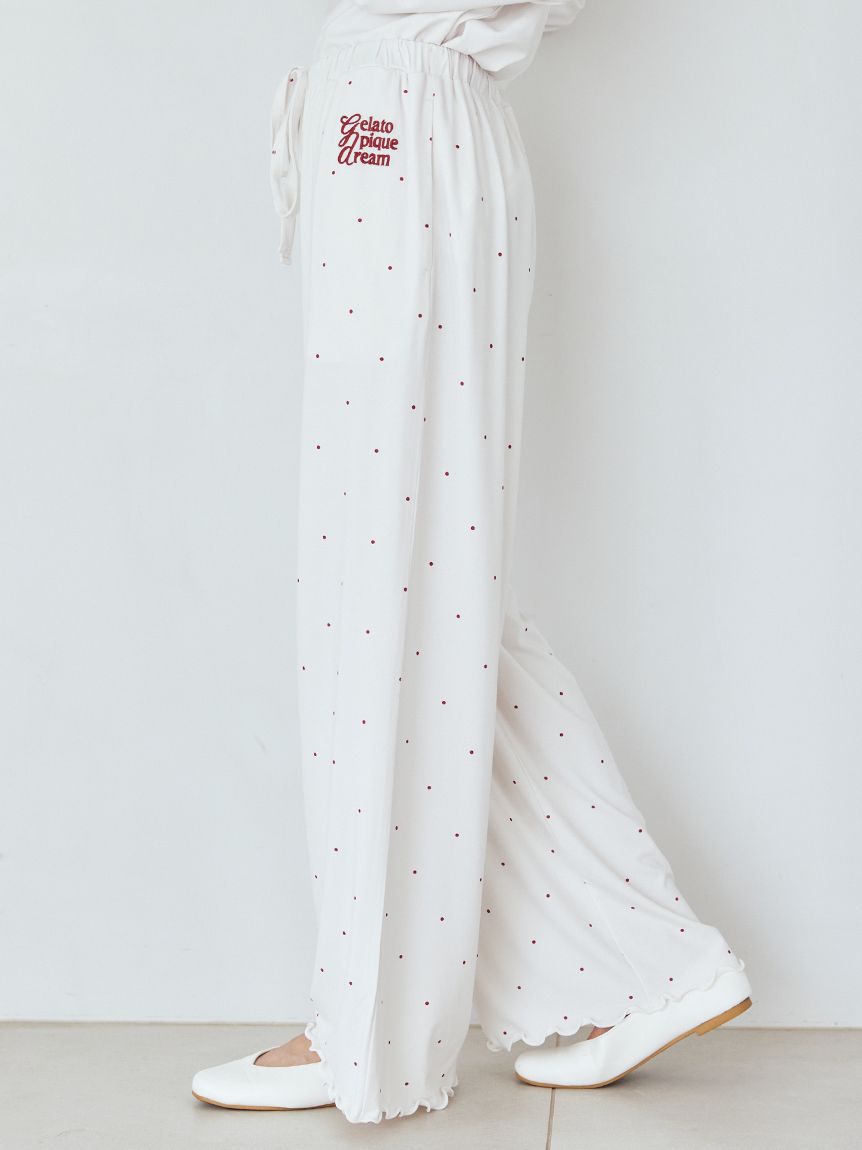 ドット柄ロングパンツ(ロングパンツ)｜ルームウェア・パジャマ通販の