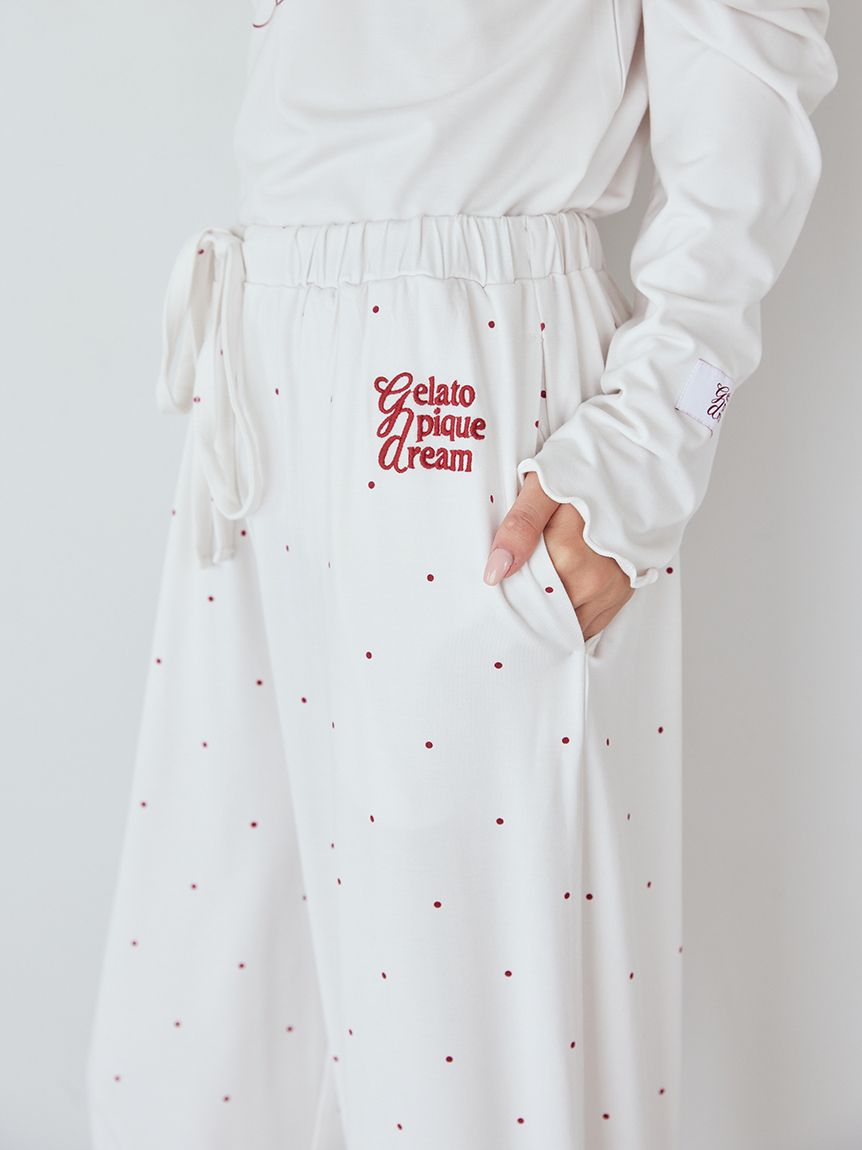 ドット柄ロングパンツ(ロングパンツ)｜ルームウェア・パジャマ通販の