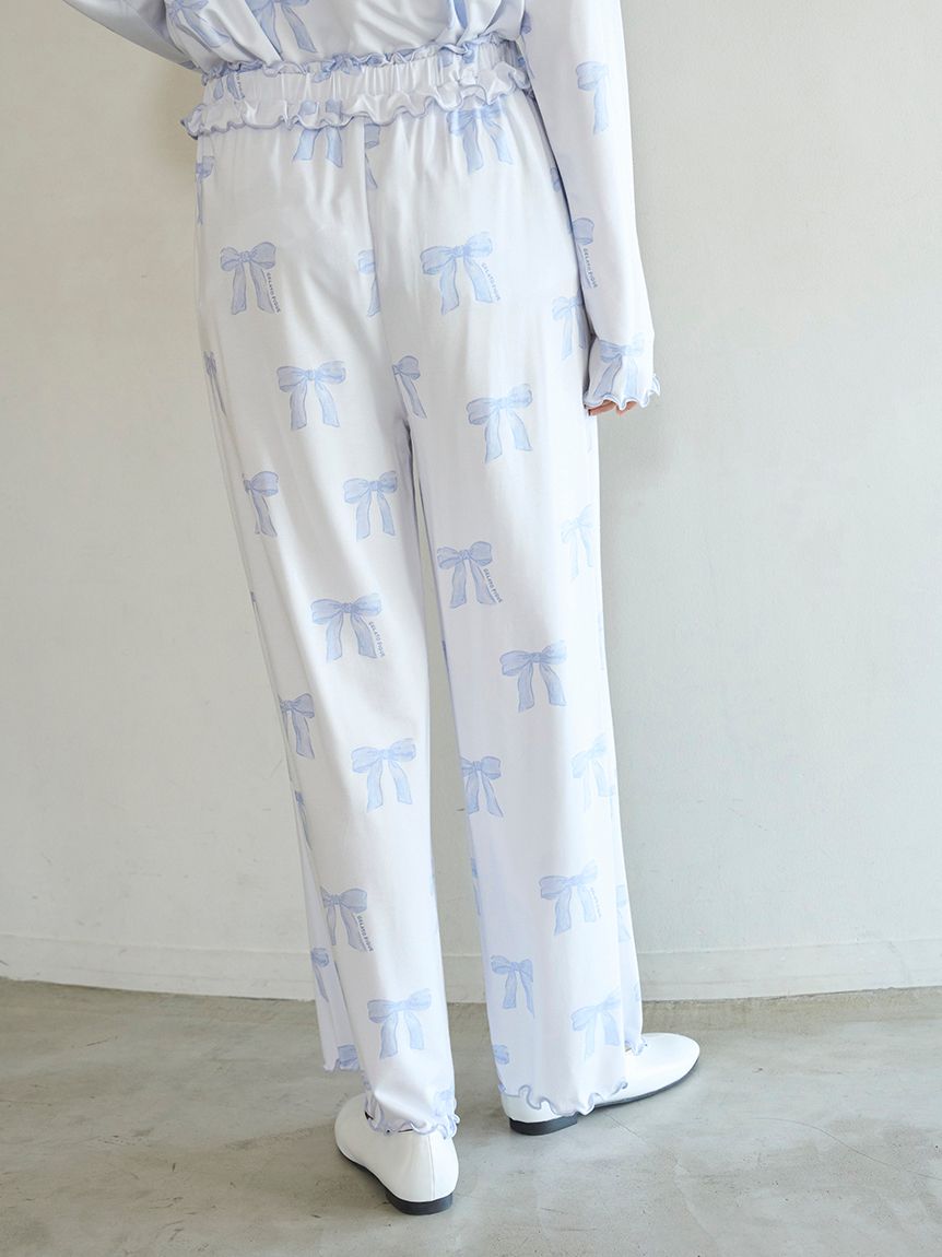 ジェラートピケ❤︎リボン柄ロングパンツ新品タグ付き リボン柄ロングパンツ(ロングパンツ)｜ルームウェア・パジャマ