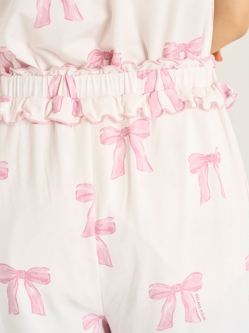 リボン柄ロングパンツ(ロングパンツ)｜ルームウェア・パジャマ通販の