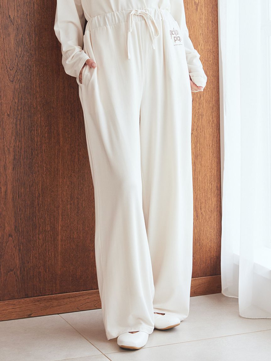 【新品、タグ付き】ジェラートピケ　レーヨンプルオーバー　レーヨンロングパンツ レーヨンロゴロングパンツ(ロングパンツ)｜ルームウェア・パジャマ通販
