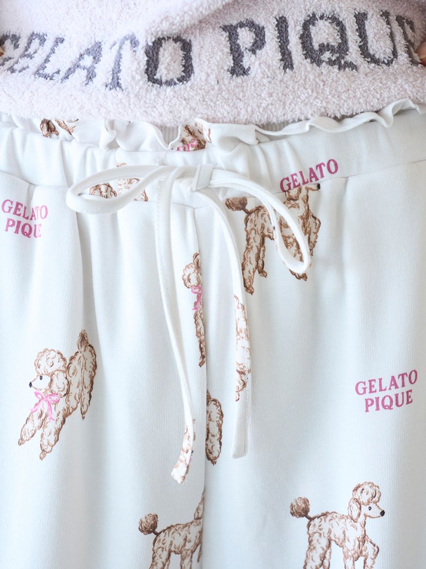 最終値下げ ジェラートピケ プードル総柄ロンＴ ロングパンツセット プードル柄ロングパンツ(ロングパンツ)｜ルームウェア・パジャマ通販の