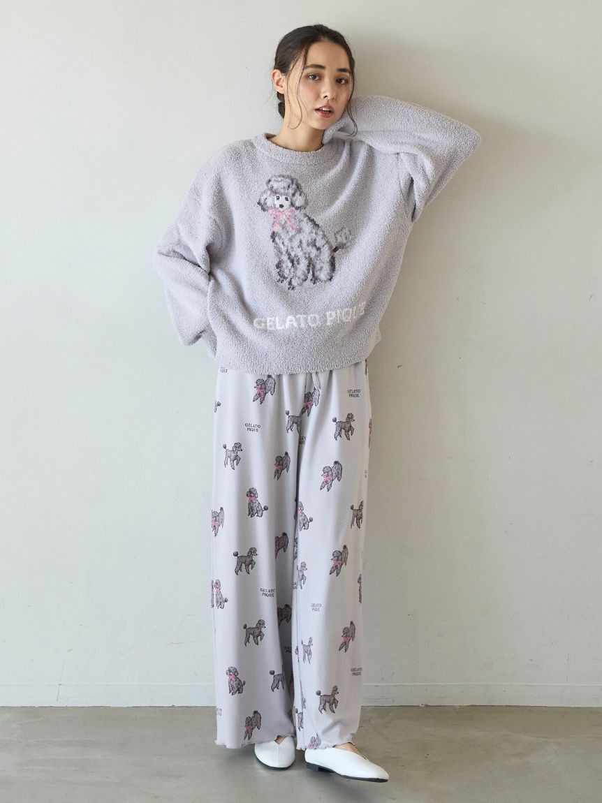 プードル柄ロングパンツ(ロングパンツ)｜ルームウェア・パジャマ通販の